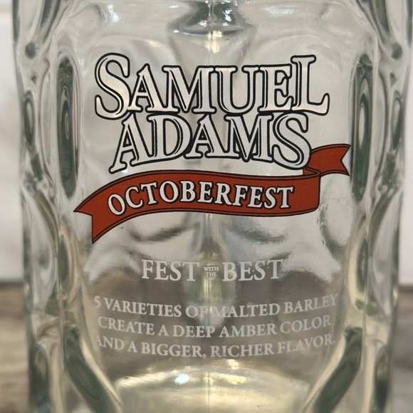 SAMUEL ADAMS DIMPLED BEER STEIN MUG WITH HANDLE, OCTOBERFEST .5 LITER NO CHIPS - Picture 2 of 9